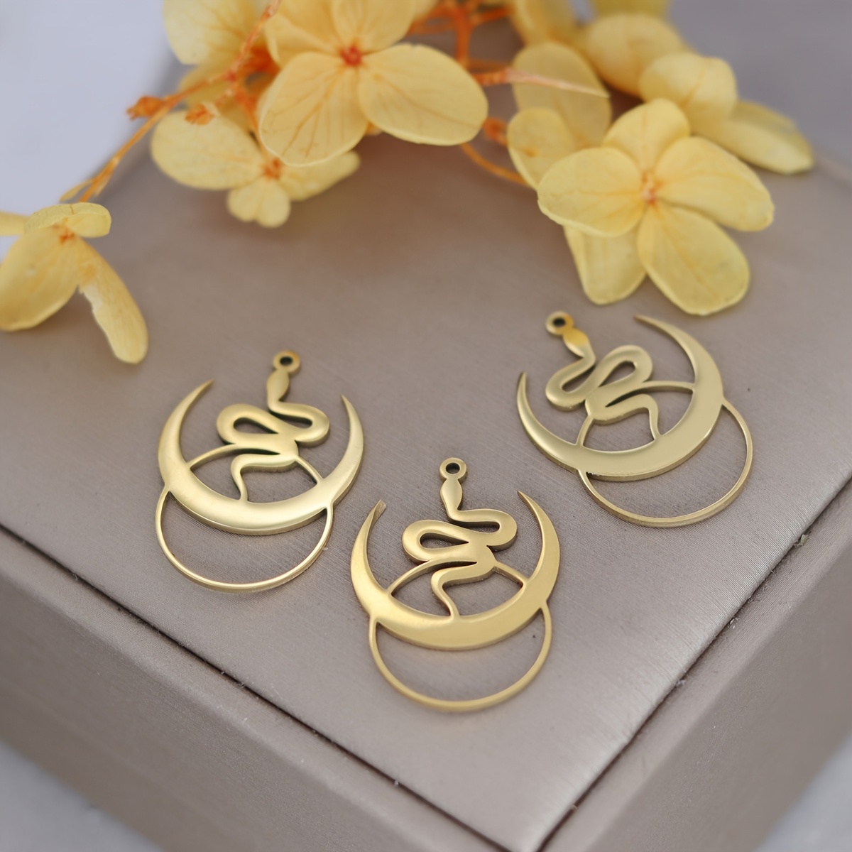 Image of 3pcs Charms Connector Craft Bracelets Necklace Women Charm For Jewelry Making Stainless Steel Pendant