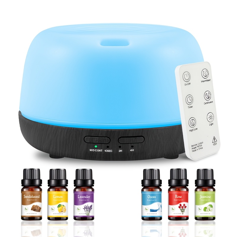 item picture 300ml essential oil diffuser   technology  therapy humidifier with multicolor led lighting auto shut off wood grain base and 10 second   2 hour 4 hour timer   diffuser for home office and yoga spaces