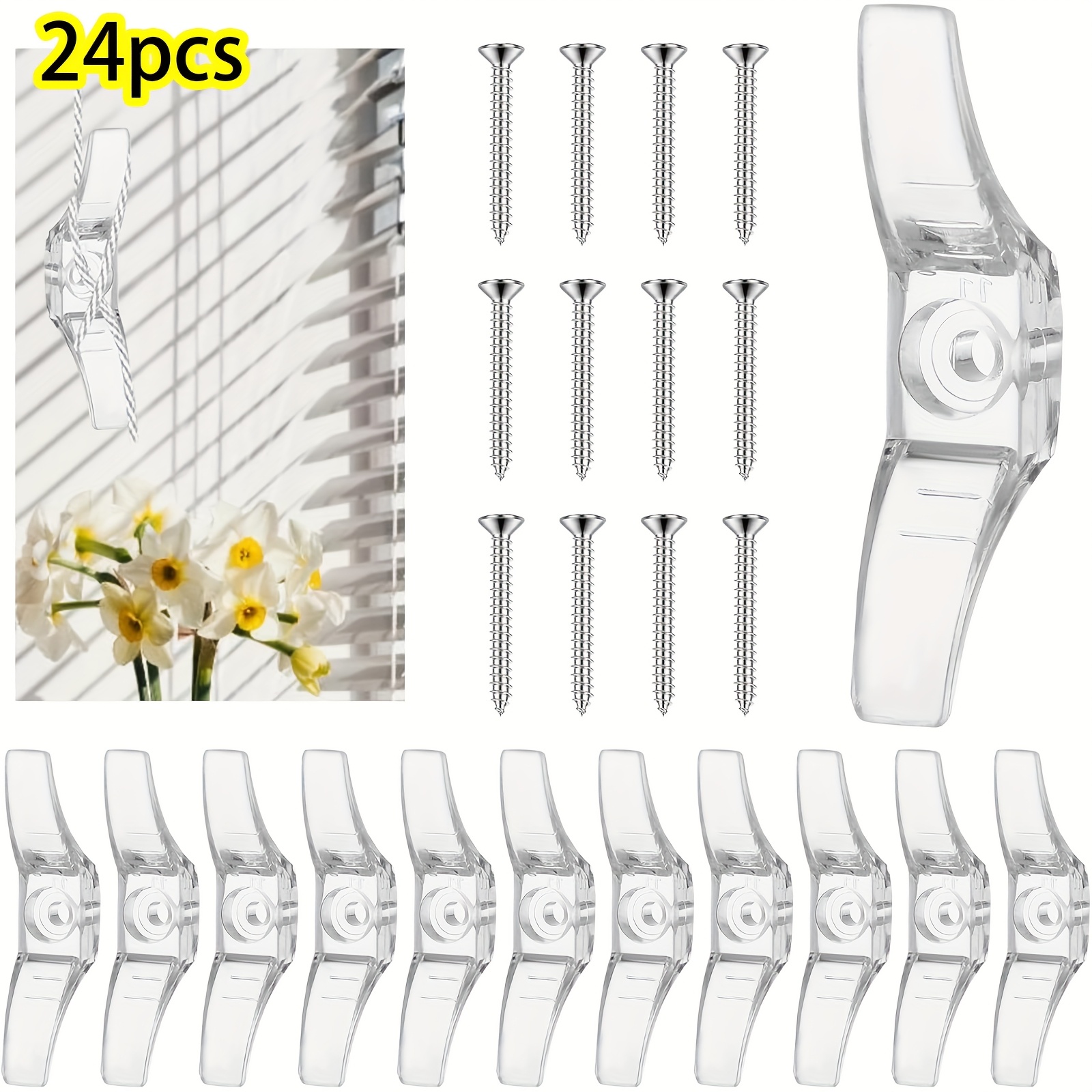 24pcs blind string holder cord plastic transparent window Temu