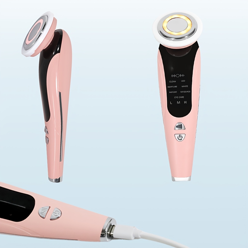 Veido masažo Gua Sha grožio prietaisas - USB įkraunamas, nešiojamas kelioninis prietaisas su ekranu, 7 režimai ir 3 reguliuojami intensyvumo lygiai, komplekte su stovu, puiki dovana draugams