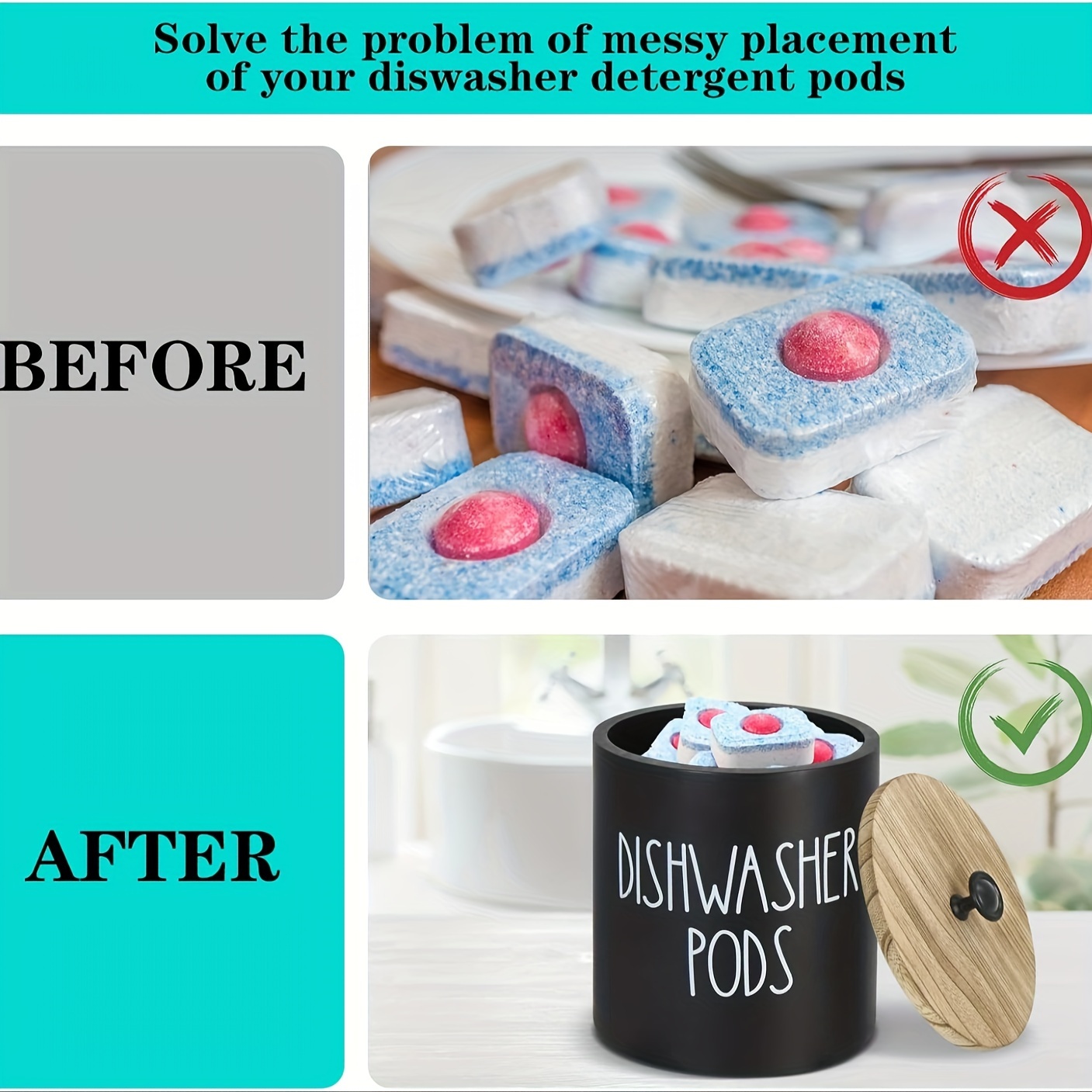 Round Dishwasher Pod Holder, Dishwasher Tablet Container For Kitchen