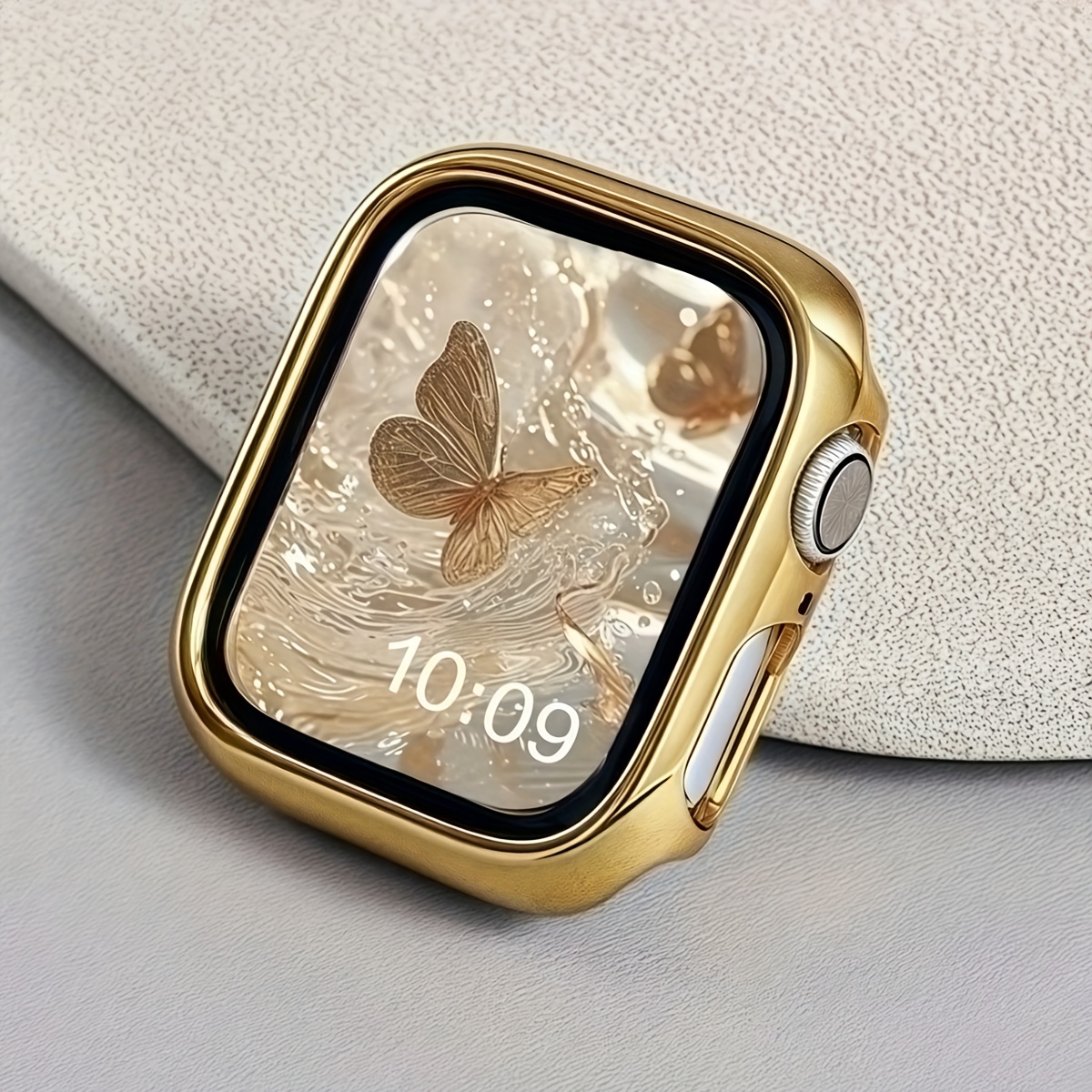 TEMU 1pc Hombre Mujer Casual Moderno PC Electrochapado Cubierta Cómoda Hueca Anti Caída Carcasa de Reloj, para Apple Watch 40/41/42/44/45/46/49Mm,
