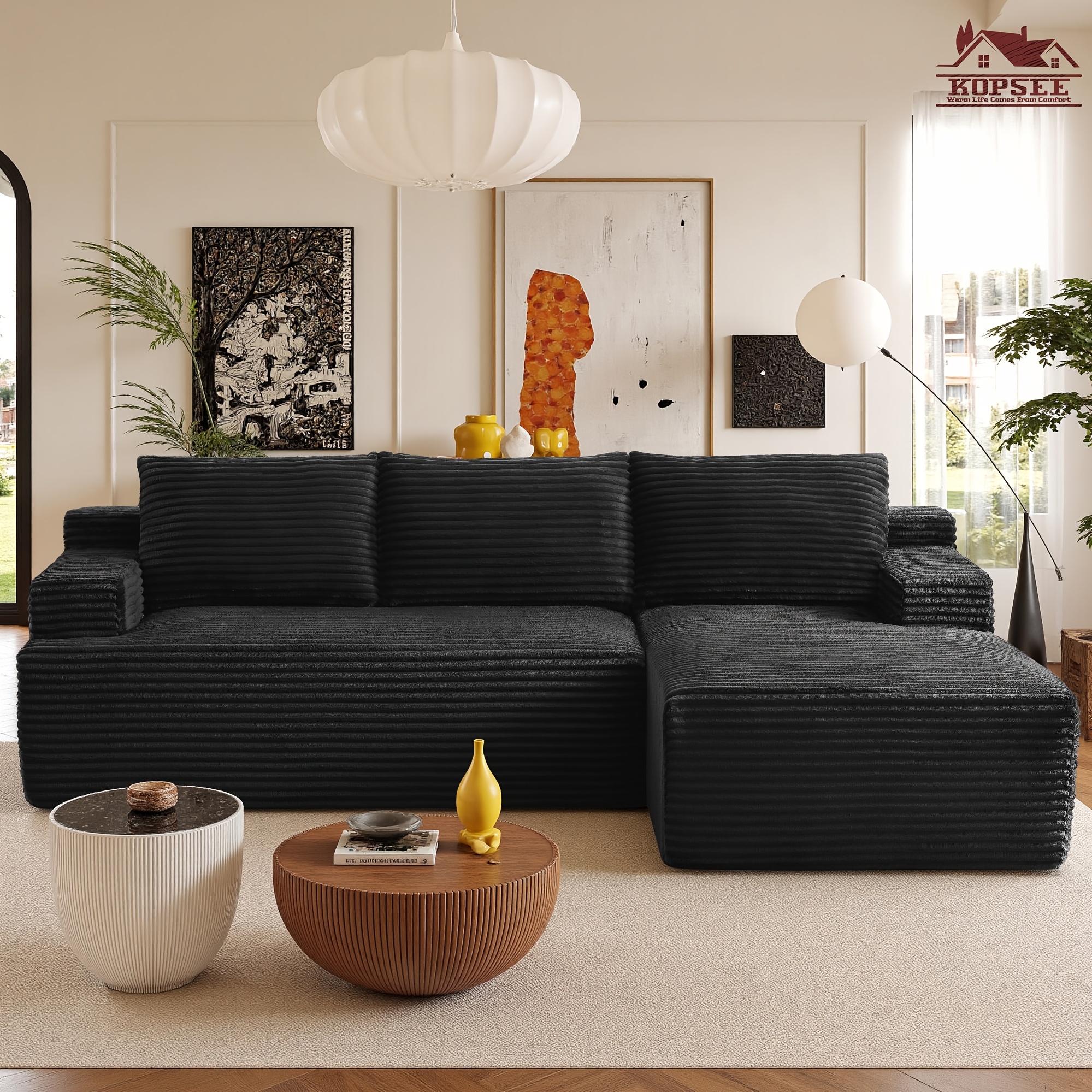 96" Sectional Sofas For Living Room Cloud Couch Sofa With L-shape Upholstered Boneless Couches Modern Modular Sectional Sofa With Chaise