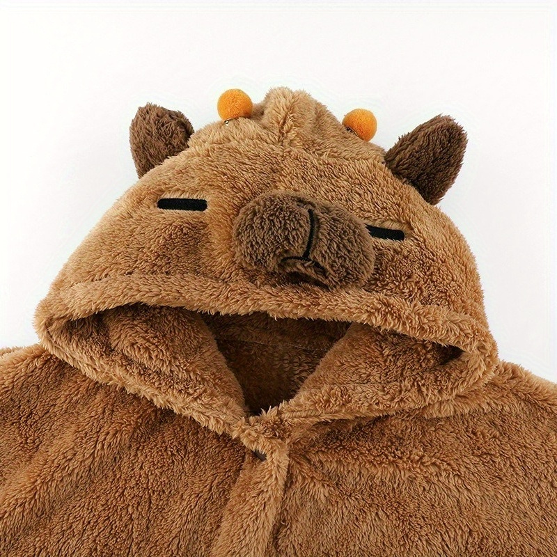 Peignoir à Capuche En Peluche Pour Fille - Vêtement De Nuit Chaud Et Doux - Détente Maison - 2