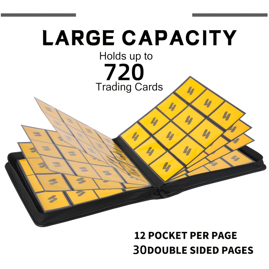 720 pocket trading card binder sleeves capacity pu card - Temu Australia