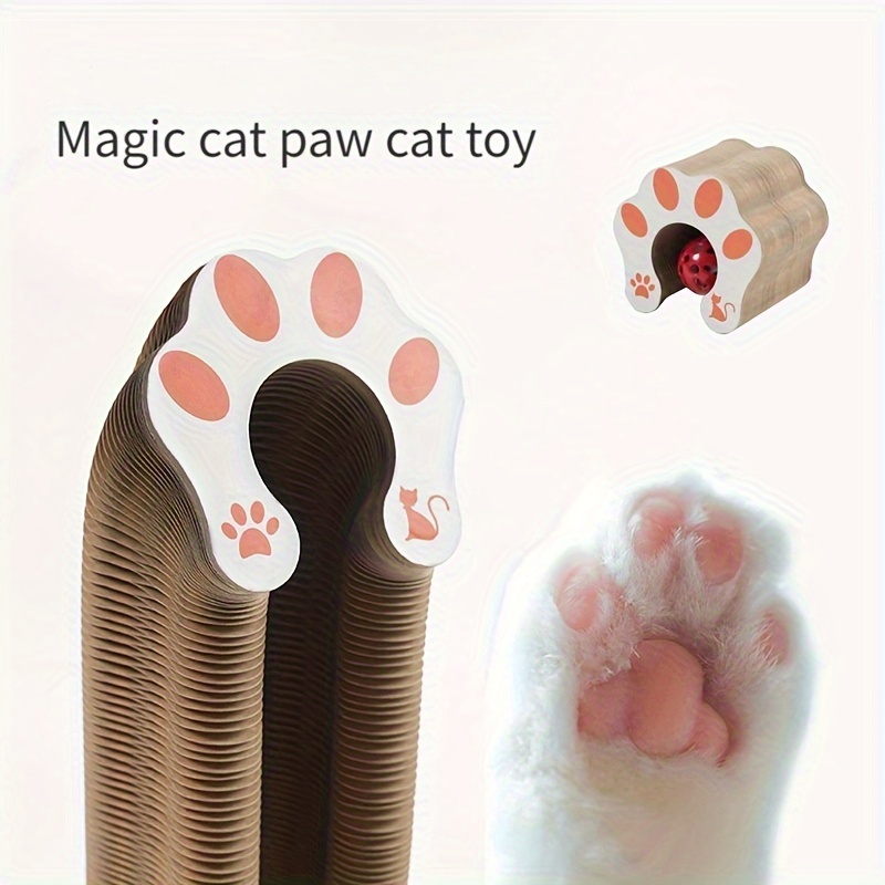 

Self-entertaining Pet Toy: Cardboard Cat Paw Toy With Bell, Safe For Scratching, Battery-free, Suitable For Cats