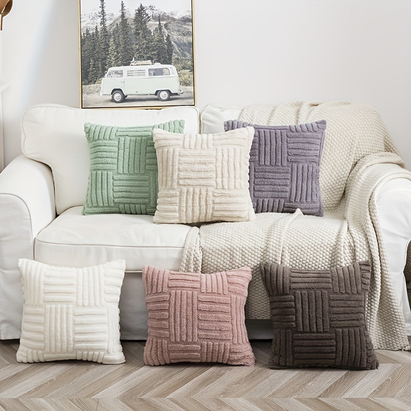 

2pcs/set, Bohemian Decorative Throw Pillow Covers 18x18 Inch Sofa Bed, Farmhouse Autumn Home Decor, Soft Velvet Corduroy Patchwork 45x45cm, Assorted Sizes