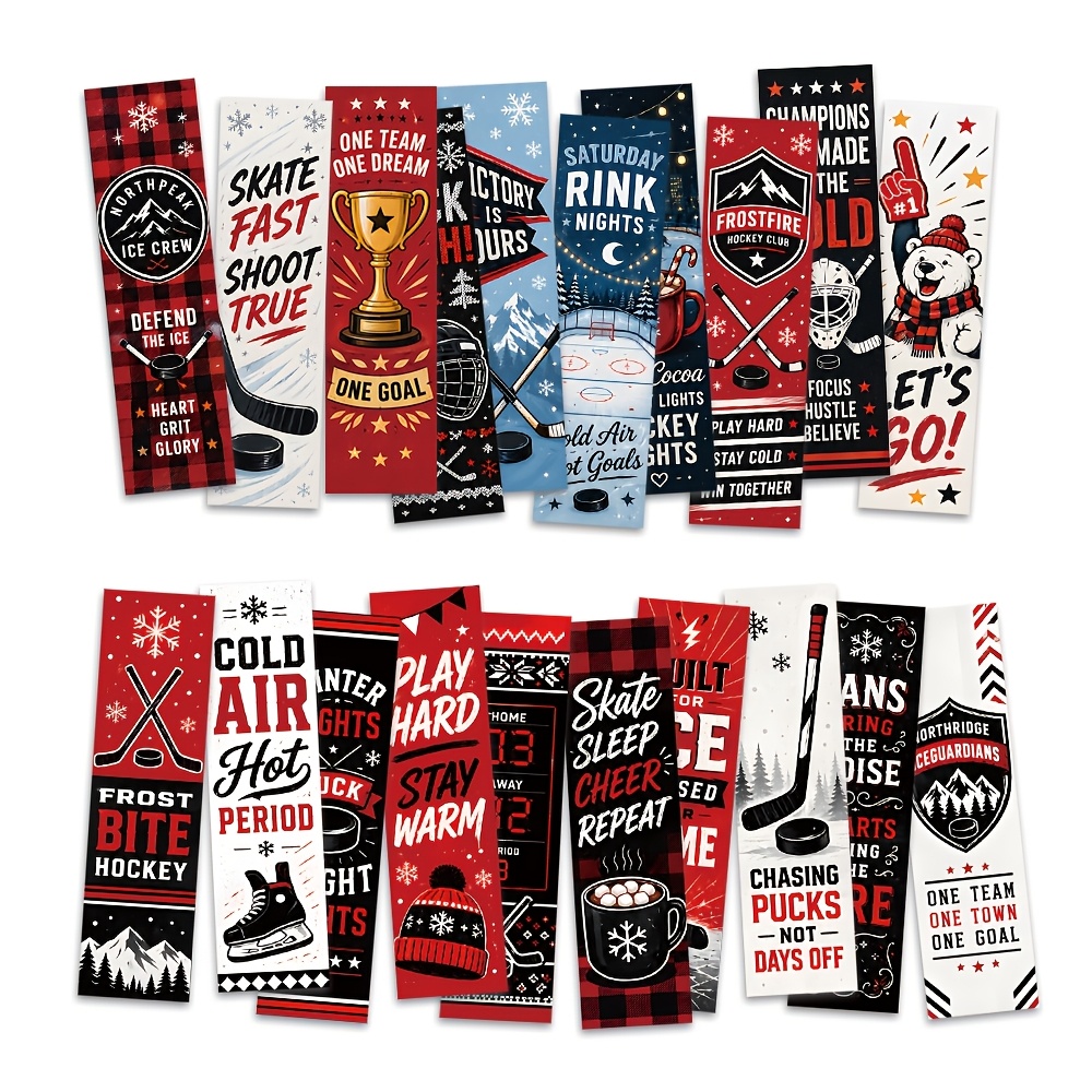 TEMU Lot de 20 marque-pages VICTORY Patinoire de Hockey sur Glace avec Hockey et Chocolat Chaud, Convient pour l'École, , des Livres - Marque-pages à