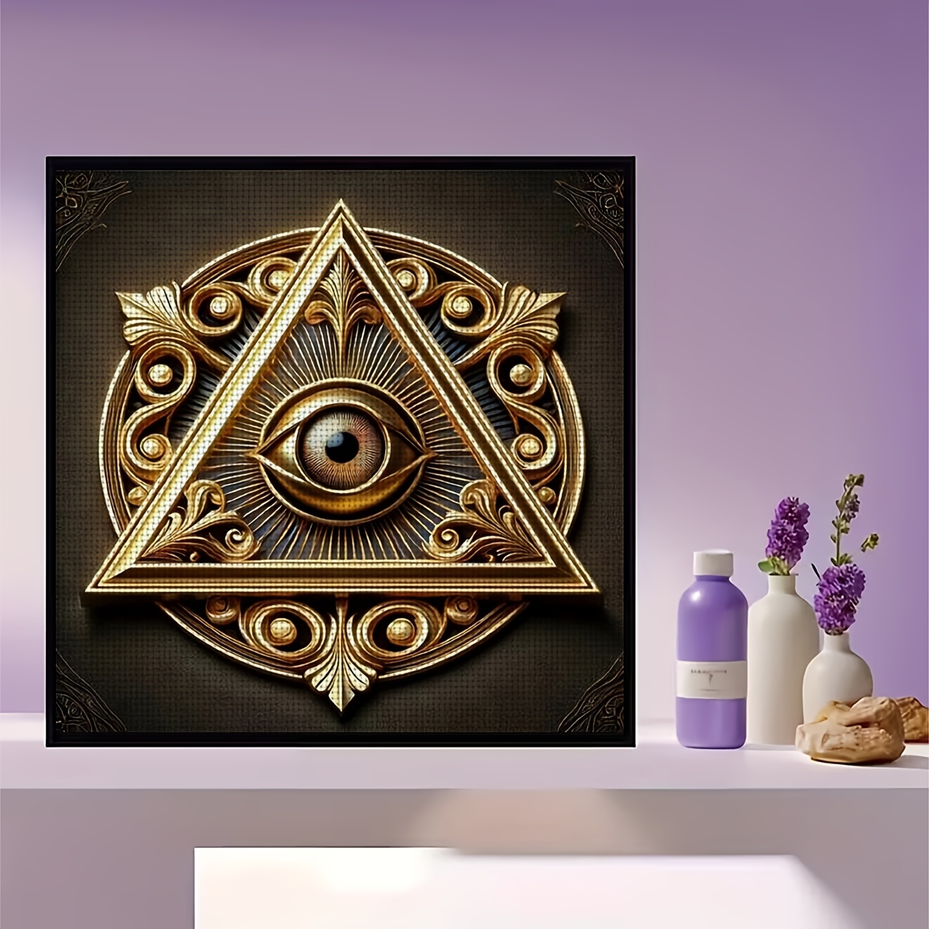 Cross Stitch Kit 'Golden Triangle Eye' Pattern for Beginners