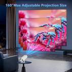 zrztm 2025 přenosný mini projektor - nativní hd 720p, kompatibilní s 1080p, podpora wifi & androidu, rotace o °, vestavěné reproduktory, jas ansi 100 domácí kino, kempování, kancelář, cestování - nápad na dárek k dovolené