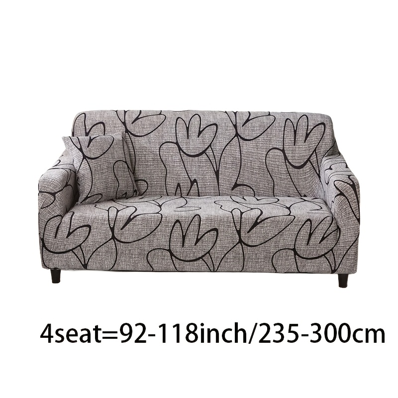 TEMU Floral Print Milk Sofa Cover, Full-enclosure Elastic 1pc Sofa Protector, Suitable For Furniture Protection And Decoration