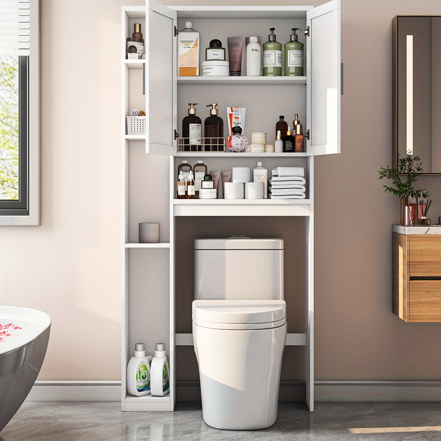 Toilet Storage Cabinet Shelves Toilet Bathroom