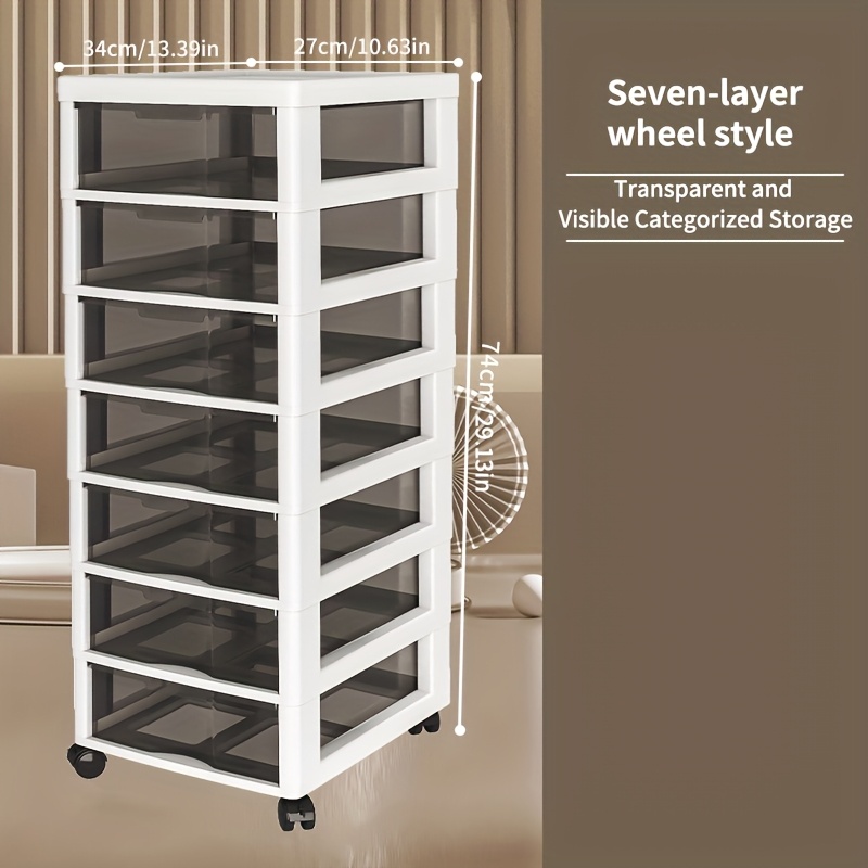 Image of Rolling Storage Cart With Drawers, Convenient Desktop File Organizer, Top Shelf, Suitable For Stationery, Office Supplies, Craft Supplies, And Additions