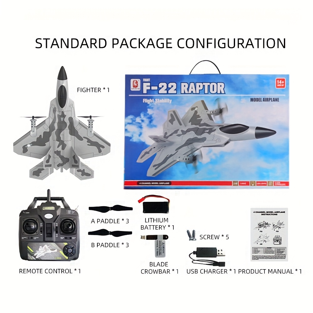 f22 foam fixed wing rc aircraft four channel Temu Malaysia