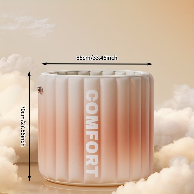 baignoire gonflable pliable     avec pompe manuelle, siège dentrée   et bouchon de vidange, baignoire portable  , baignoire isolée étanche    , baignoire pliable confortable pour toute  , design dégradé de couleur 85cm*70cm Détails du produit 4