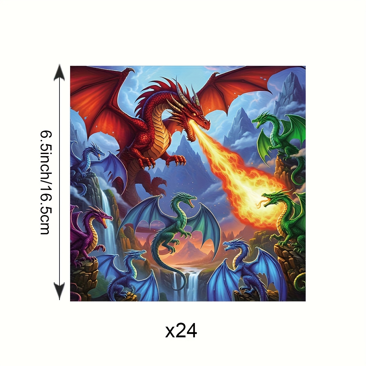 A Set Of 24pcs, Dragon-themed Party Disposable Tableware And Paper Napkin Set For Gatherings