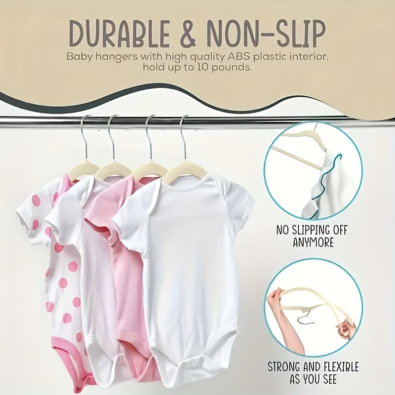 50pcs of velvet hanger for baby clothes with shoulder   non slip kid hanger kid hanger bedroom home storage organizer wardrobe 0
