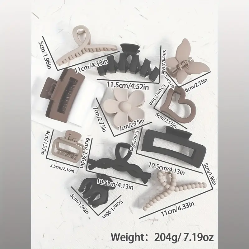 women s large hollowed out   flower hair clip set - elegant beige & black baroque-inspired hairpins with large statement clips, beads & flowers for parties, daily wear, back to school - durable hair accessories in neutral tones (beige, black, white, brown) - versatile for braids, buns, ponytails Product details 3