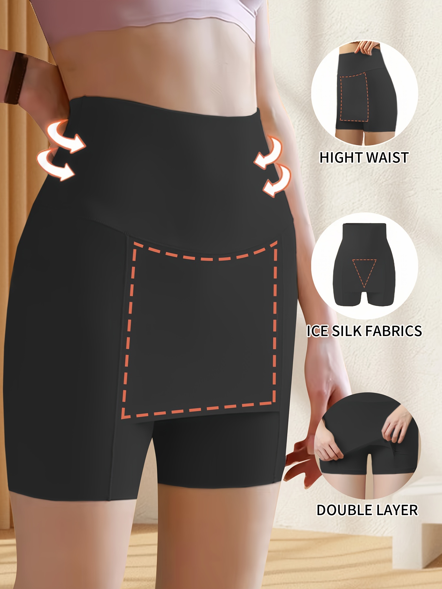 womens high waist tummy control safety pants seamless anti slip   lifting     Product details 6