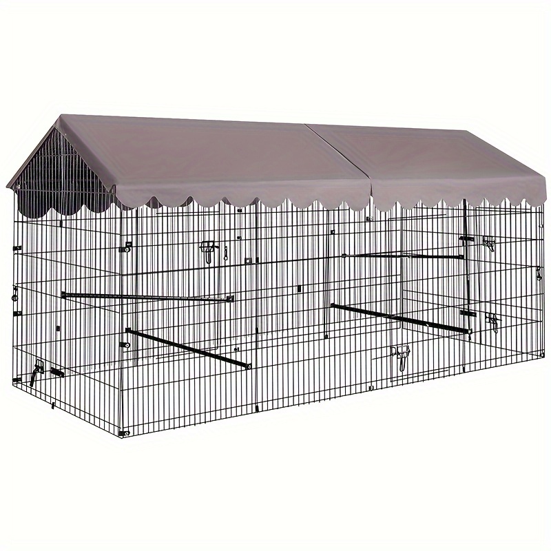 

Aivituvin Heavy Duty Metal , Outdoor Extension Pet Run With Waterproof Roof Cover( 22ft²)