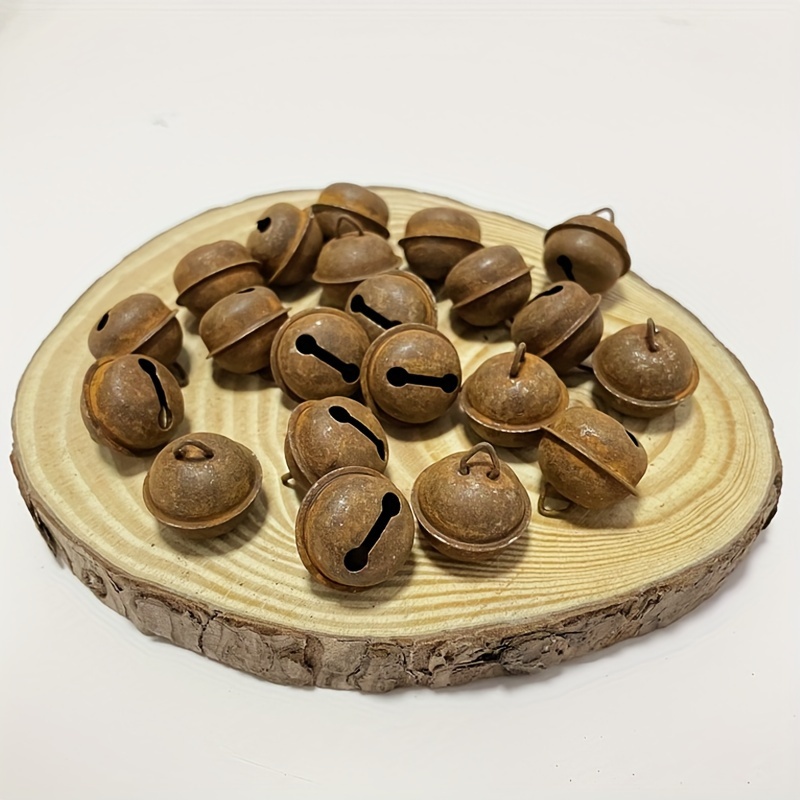 30pcs Christmas Holiday Decoration Bells, Rusty 22mm Bells, Rustic Original Craft Rusty Retro Christmas Decoration Accessories
