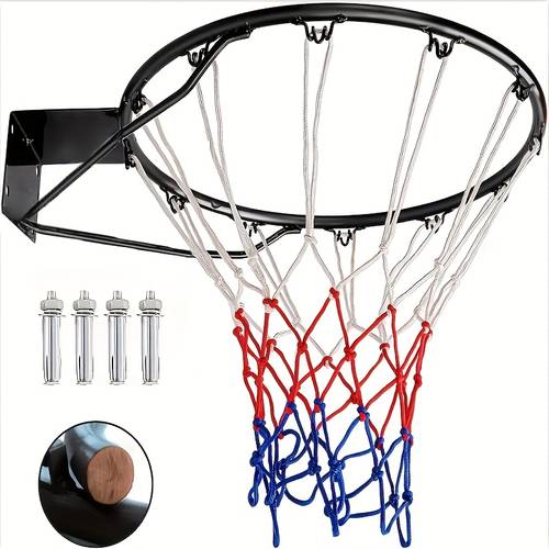 wall mounted basketball basket 18 inch orange black basketball basket sturdy and durable suitable for basketball fitness exercise compatible with basketball rebounds