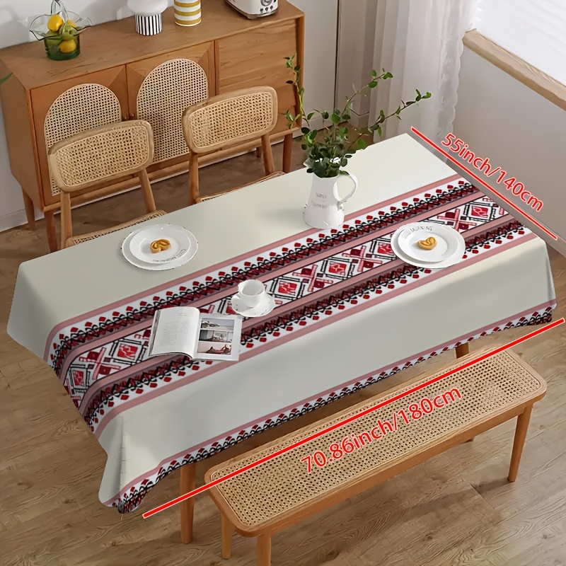 TEMU 1 Tovaglia, Tovaglia tradizionale con motivo geometrico - un must-have per la decorazione , adatta per famiglie, cucine, ristoranti, feste e