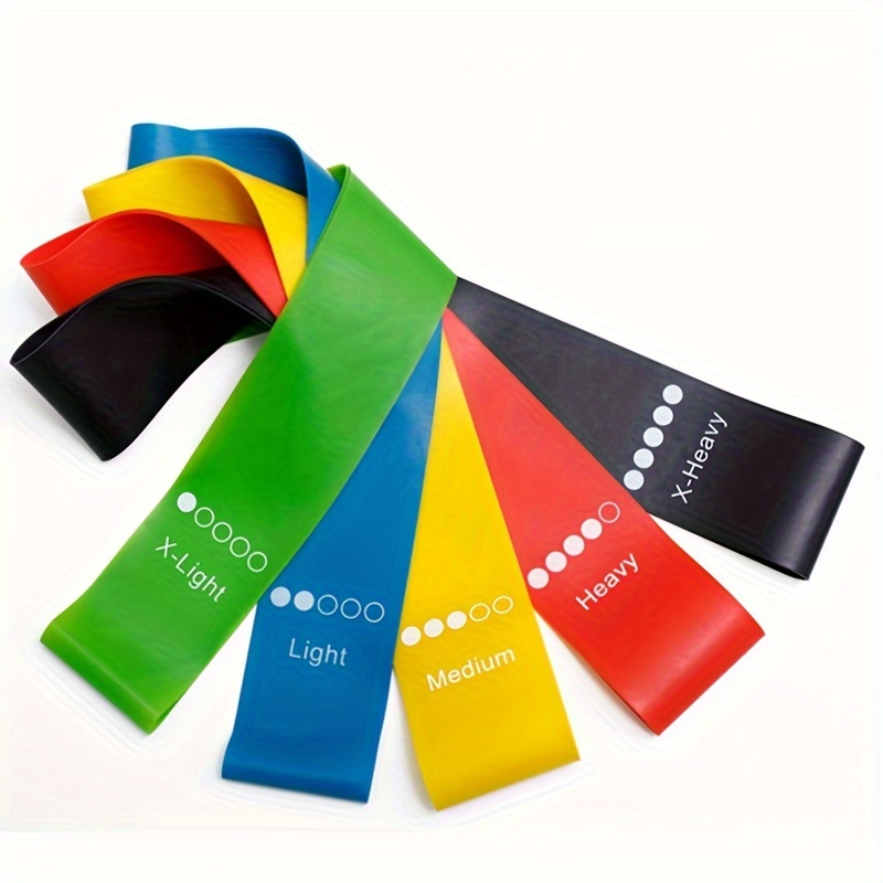 [LATTBY Resistance Bands] LATTBY 5pcs Resistance Bands for Yoga & Workouts - Multi-Color TPE Exercise Bands with Numbered Loops, Durable & Portable for Home Gym, Pilates, Strength Training, Yoga Accessories, Workout Accessories, Pilates Equipment, Sleek Design, Quality Construction