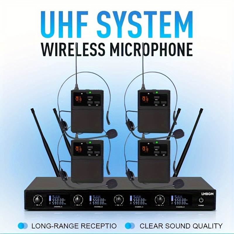 au500 4 channel uhf wireless microphone system - Temu