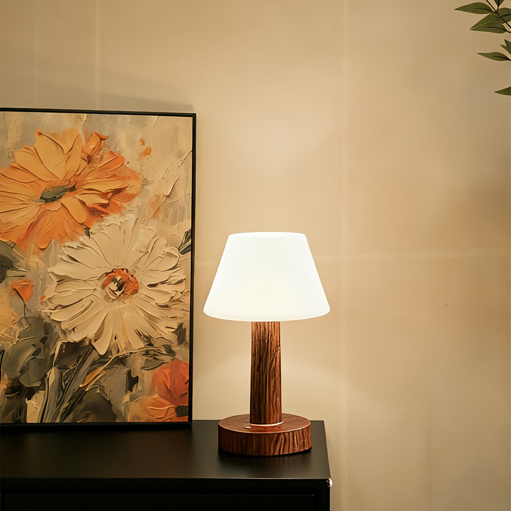 New Cream-Style Minimalist Wooden Ambient Table Lamp, Ideal for Bedroom, Study, Living Room, Tea Room Decoration
