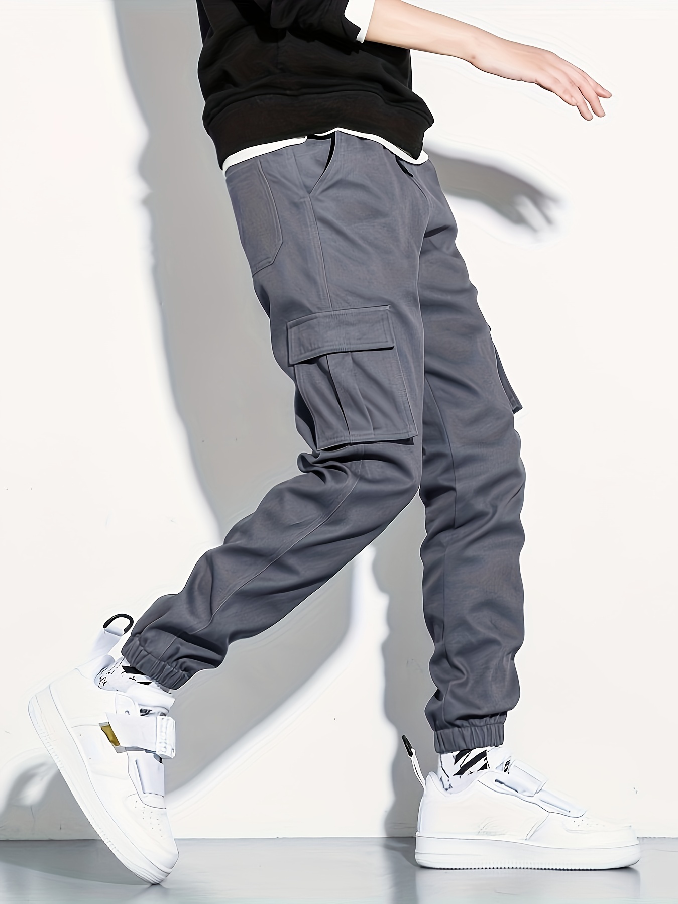 8xl Cargo Pants Men Style Pure Cotton Solid Color Hip-hop Multi