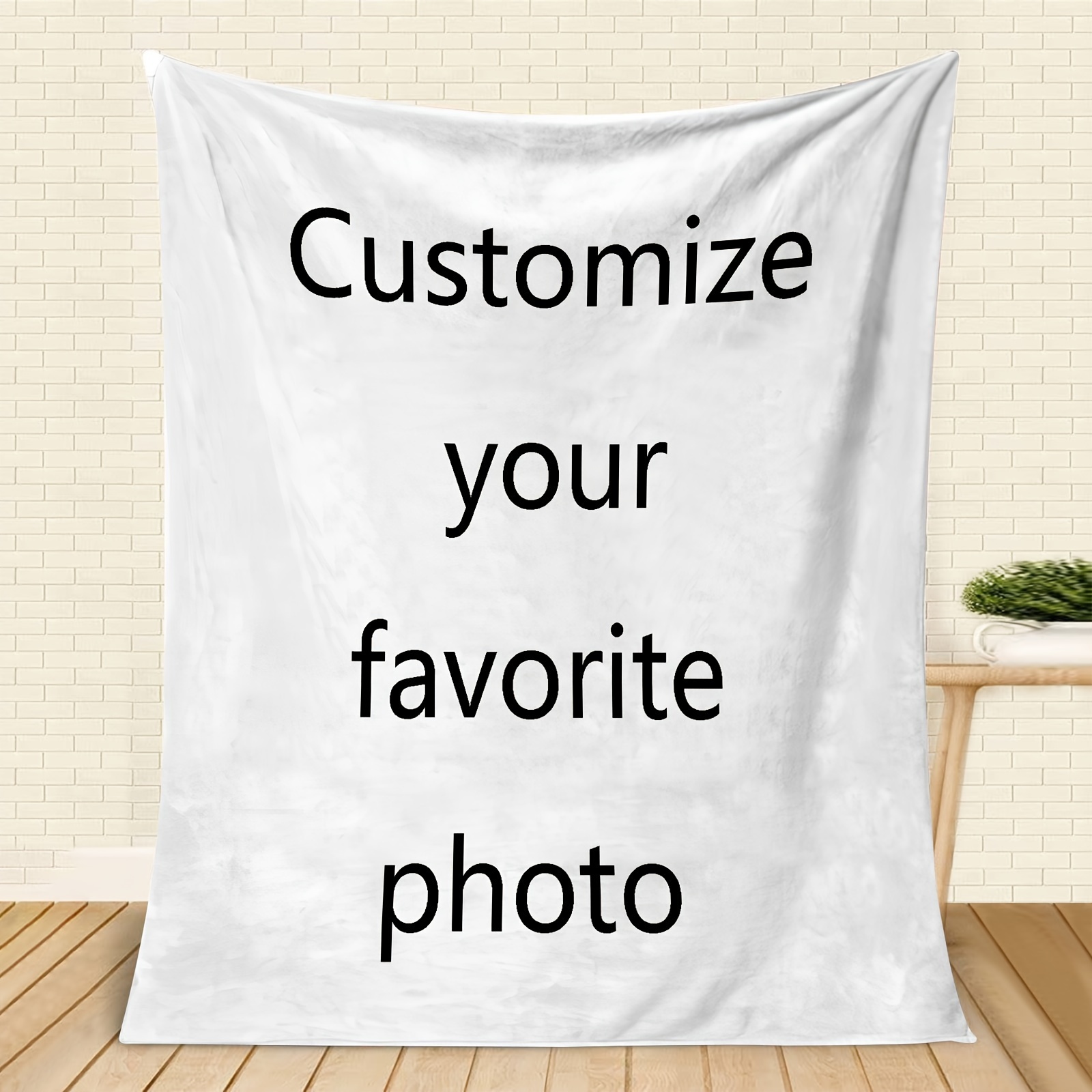 

1pc Cozy Custom Photo Flannel Fleece Throw Blanket - Personalized , Soft Lightweight For Bed Sofa, Machine Washable, All , Contemporary Style, Polyester Cover & Fill, 200-250gsm