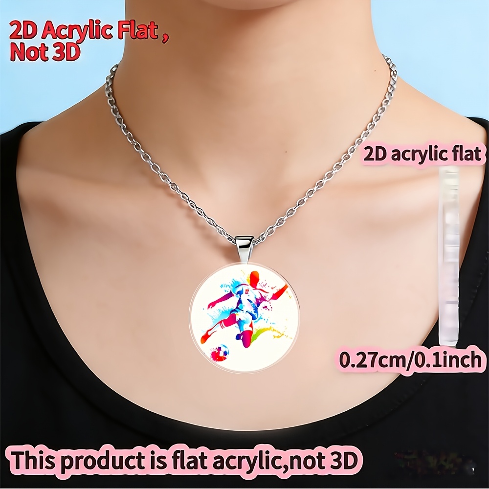 2d flat 2d acrylic dynamic soccer pendant necklace a stylish jewelry charm suitable for casual attire perfect for   festive flair party accessories featuring a fun and   with exquisite  