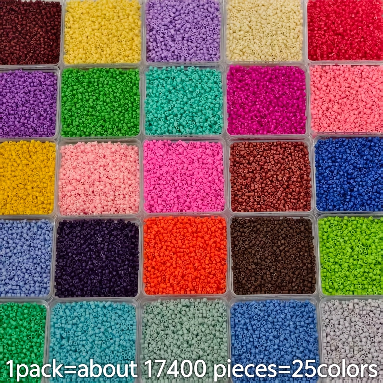 E-shop 17400 Stück 1,6 mm Zylindrische Samenperlen - 25 Farben Lebendige Hochwertige Glas Perlen, Lose Perlen, Schmuckherstellung, Halskette Ohrring
