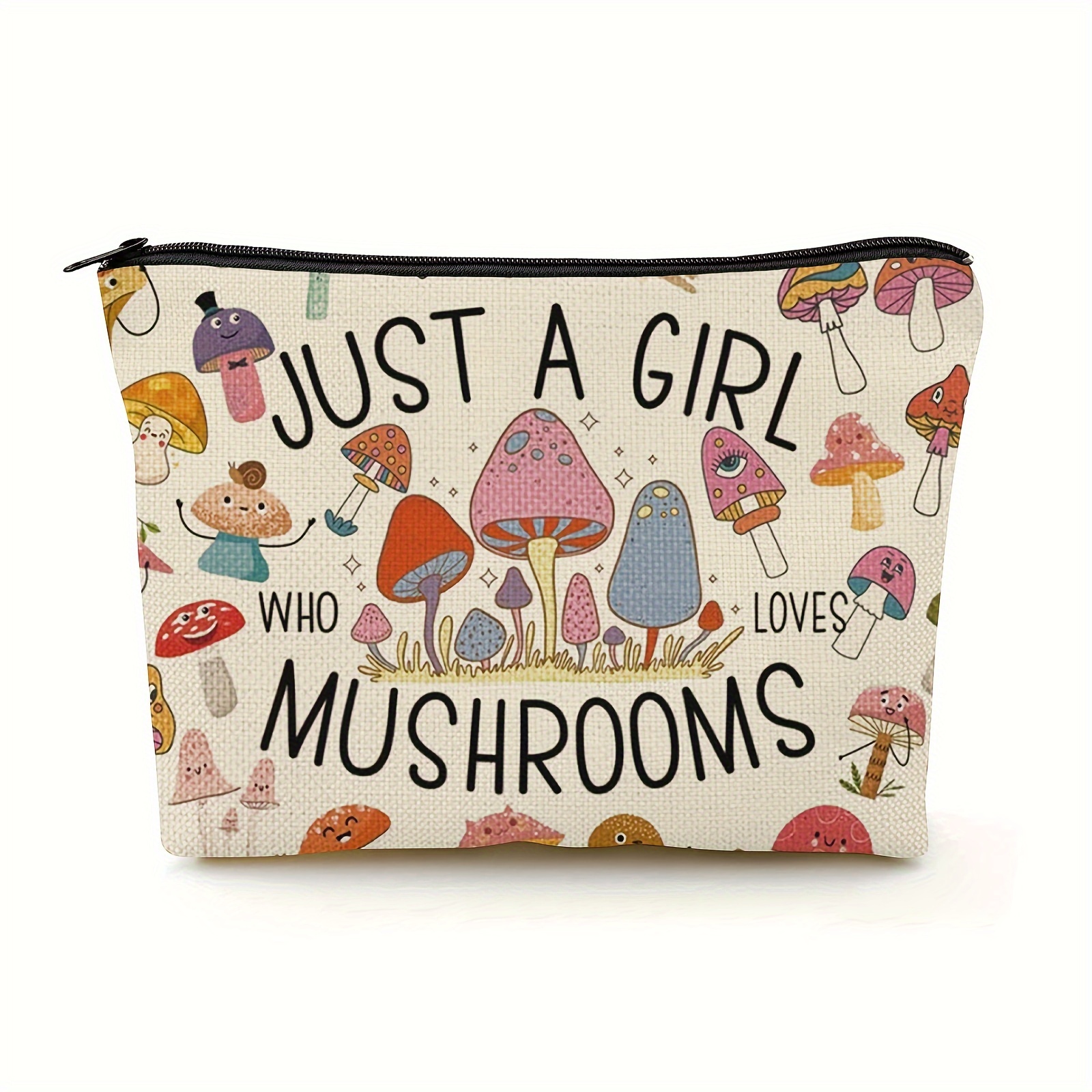 

Chic -inspired Makeup Bag For Women - Polyester, Non-waterproof, Scent-free - Perfect Gift For & Enthusiasts, Tea, Taco Cheese Butter, Lemon Bread, Mushroom