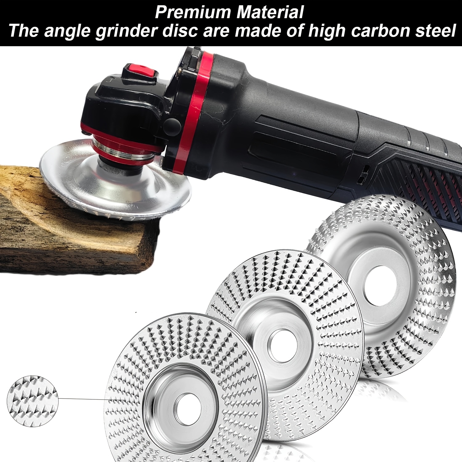 Image of 125mm Wood Sanding Wheel With A 22mm Hole For Angle Grinders, A Set Of Wood Carving Discs For Woodworking