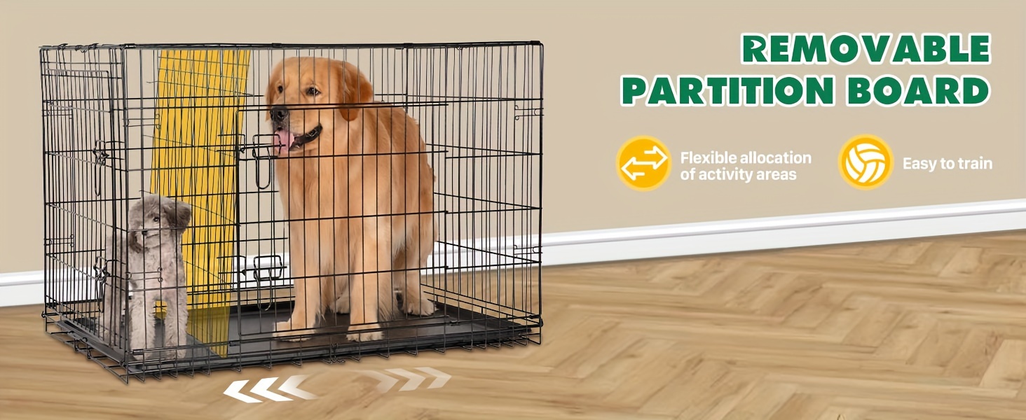 42 inch dog crate divider panel double door folding metal Temu