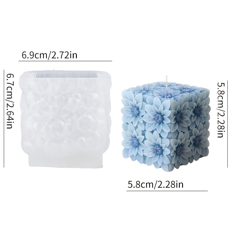 TEMU Resin Casting Molds, Creative Cube Chrysanthemum Flower Shape Silicone Molds, Reusable And Non-deforming, Suitable For Gypsum Scent Stones,