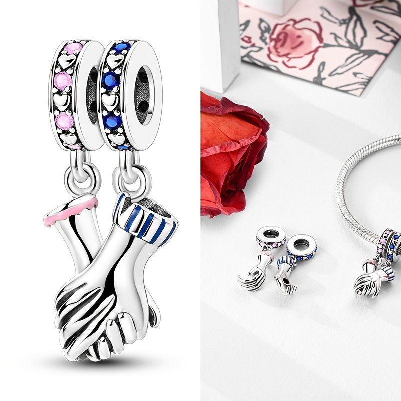 Valentine's Day Rose Love Hand In Hand Charm