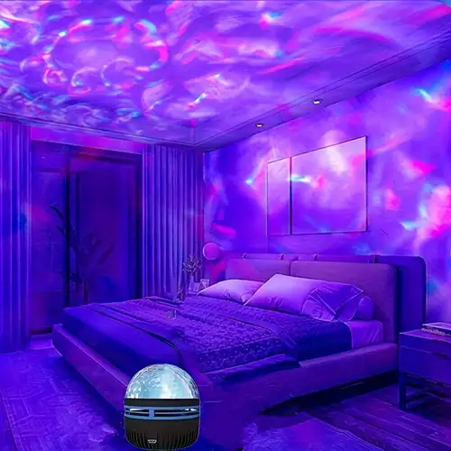 1 Satz LED Wasser Muster Sternenhimmel Lichter, RGB Fernbedienung  Projektionslichter, USB Raum Atmosphäre Lichter