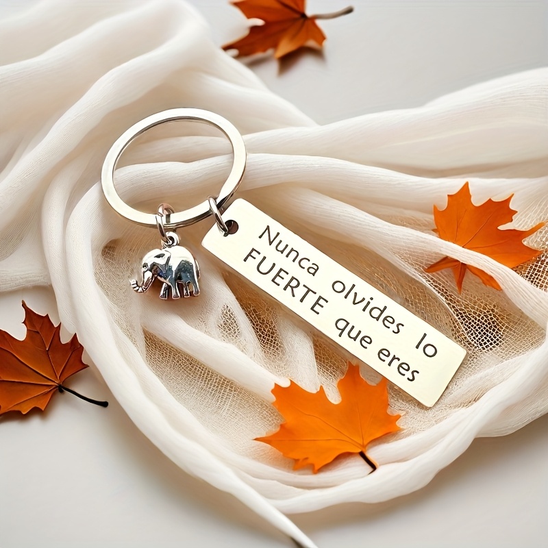 TEMU 1pc Of An Uplifting Stainless Steel Keychain Featuring An , Perfect For Men And As A Decorative Pendant For Bags Or