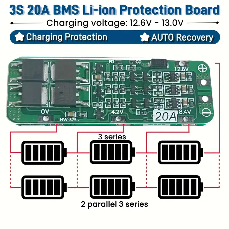 3S 25A 11,1V 12,6V BMS Li-ion Lithium Battery Protection Board Mo 3S 25A 11,1V 12,6V BMS Li-ion Lithium Battery Protection Board Mo