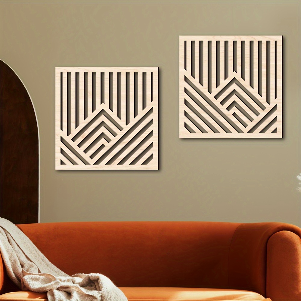 

2pcs Set 3d Wooden Decals - Decor, No Needed