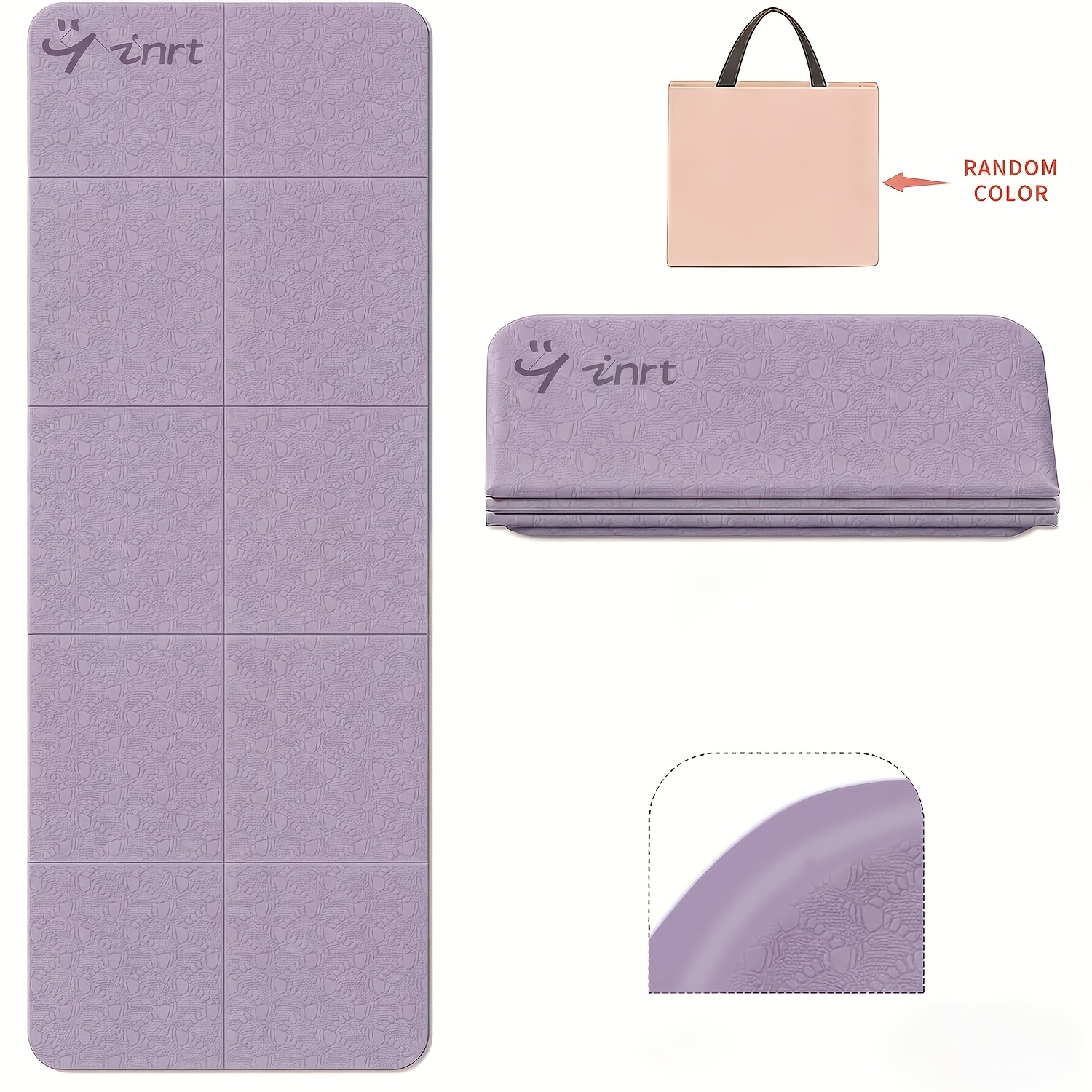 Image of Non-slip Foldable For Yoga Mat, Thickened Non-slip For Yoga Mat, High-density Exercise And Fitness Mat - Ideal For Yoga, Pilates, Gymnastics, And Workouts, With A Random Color Storage Bag