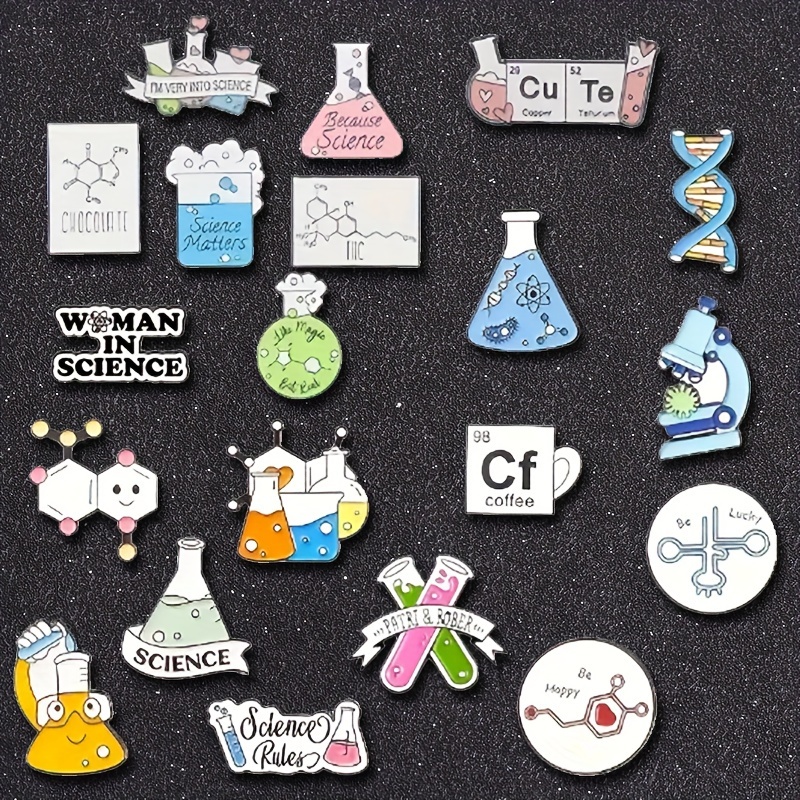 

[top-] 20pcs Enamel Pin Set - , Test & Beakers - For