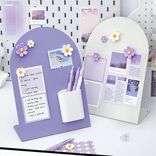 1pc desktop magnetic message board vertical badge small card storage display board exchange board office workstation name card holder up information board wedding memo display board without decorations