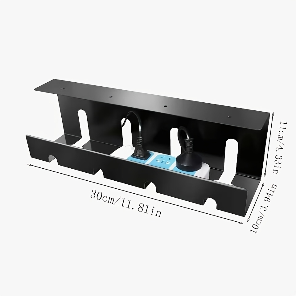 TEMU 1pc Metal Under-desk Cable Management Tray - Shelf - Organizer, With Durable Structure, Very Convenient For Organizing And Storing. Cable