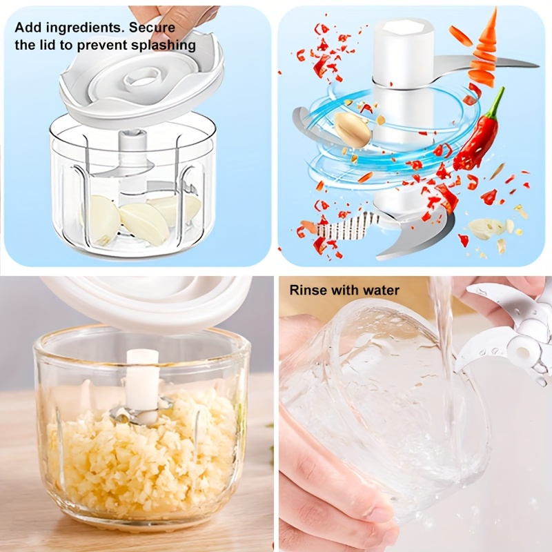 350ml usb rechargeable wireless electric food processor 6 blade high   for garlic onion chili nuts meat family meal food grinder portable food processor essential kitchen gadget christmas thanksgiving fathers day gift   chef friends gift   cooking enthusiast gift Product details 1