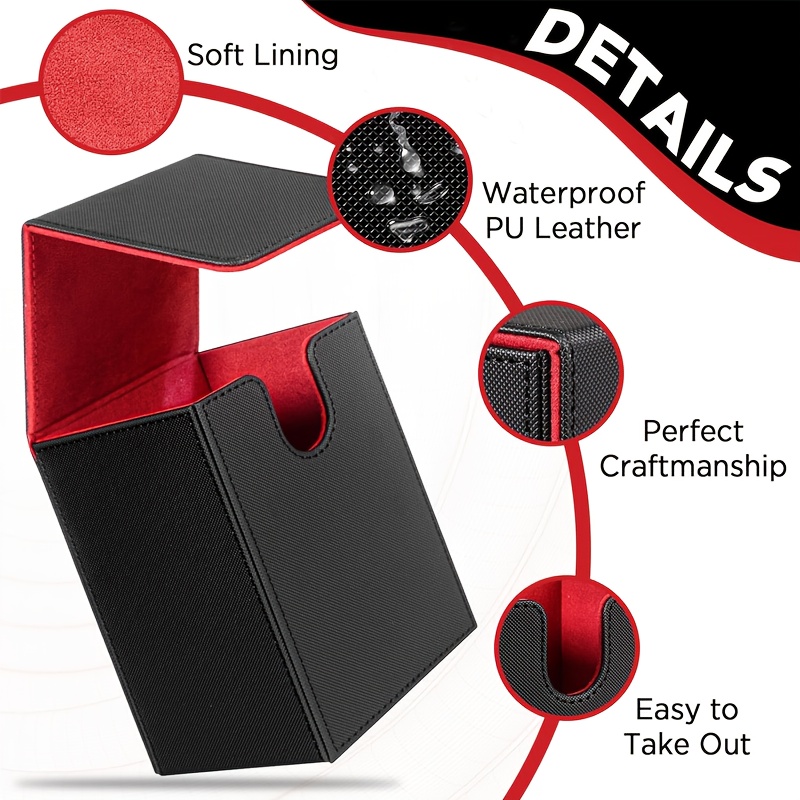 4 Pack Card Deck Box, PU Leather Magnetic Closure