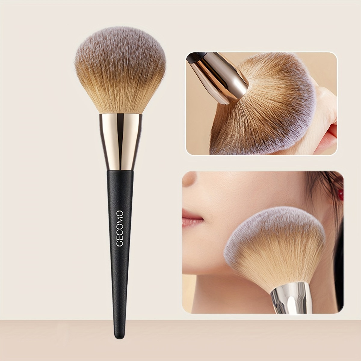 

Kabuki Foundation Brush For All Skin Types - Soft Fluffy Palm Brush, Kolinsky Hair Bristles, Wood Handle, Professional Makeup Tool For Blush & Contour, Sulfate-free Unisex Beauty Accessory